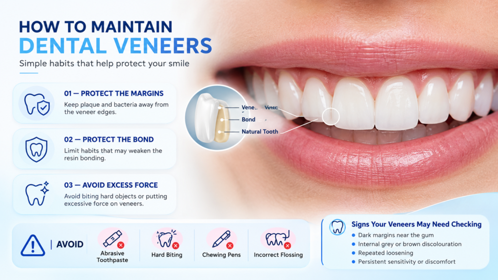 how to maintain dental veneers