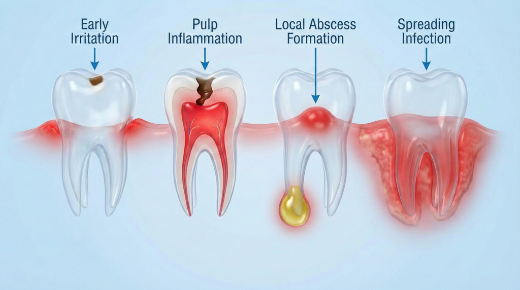 tooth abscess stages