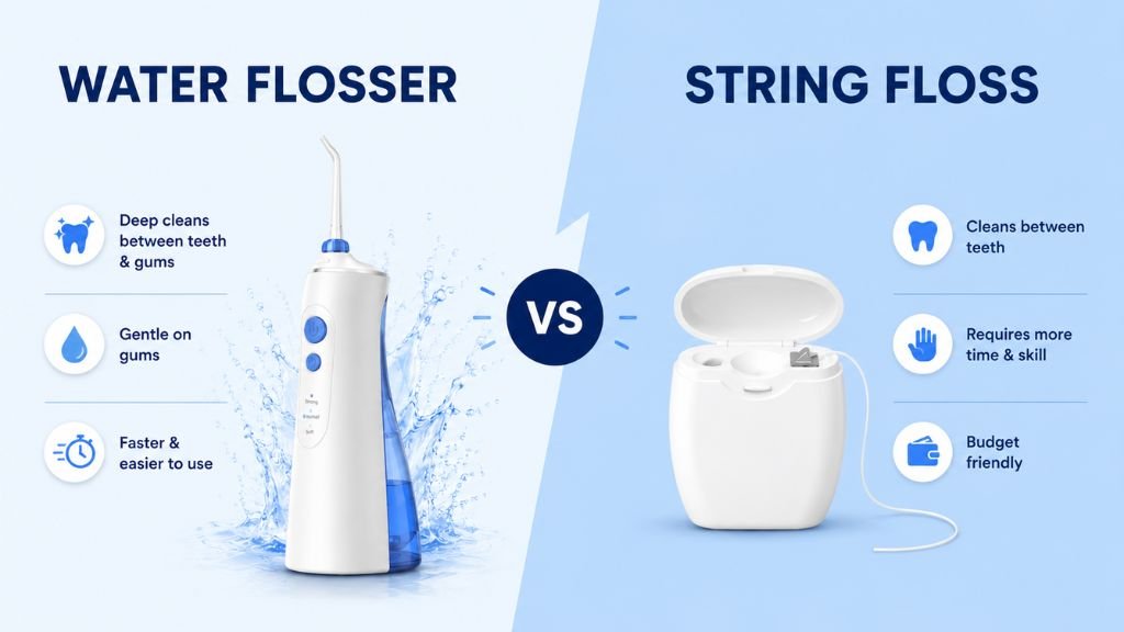 water flosser vs string floss